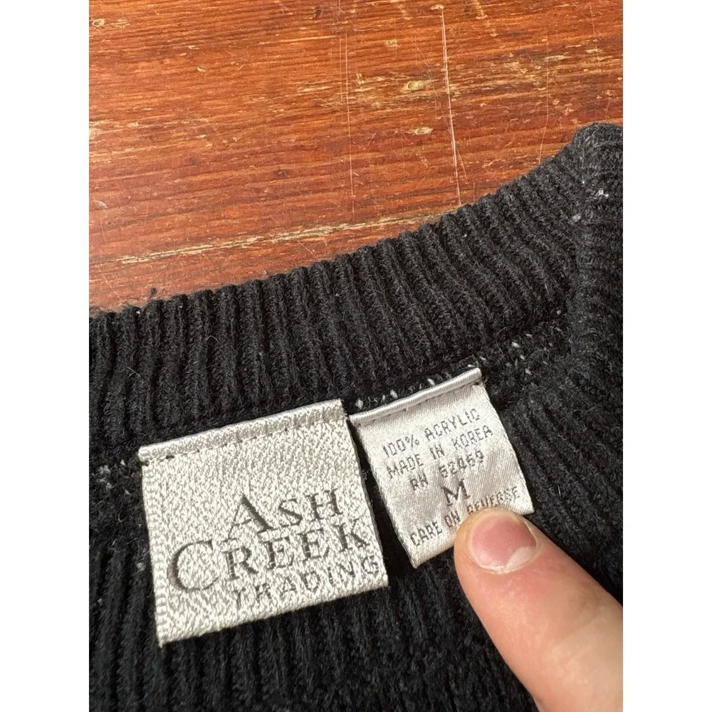 Vintage Ash Creek Trading Mens M Geometric Grandpa Knit 100% Acrylic 90s Retro